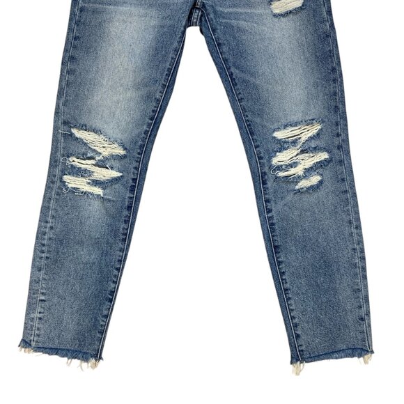 All Saints Muse Slim Destroy Jean 26 Blue Low Rise - Picture 9 of 12